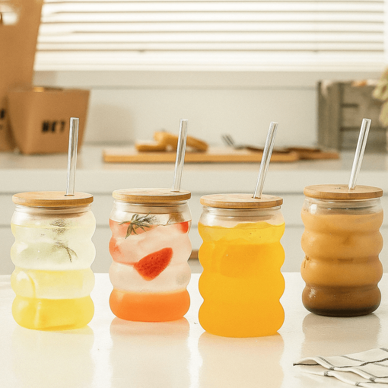 Bubble Drinking Glasses 300ml (4Pc)